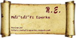 Mátéfi Eperke névjegykártya